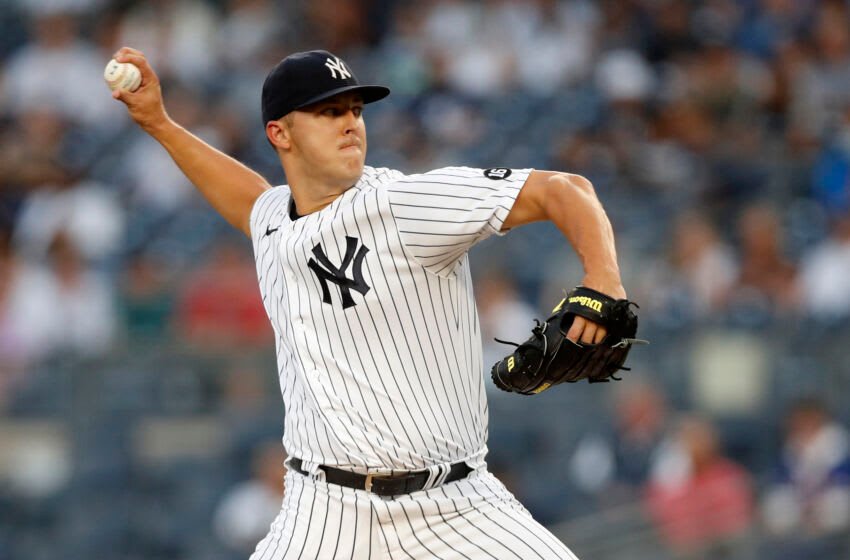 NEW YORK, NEW YORK - AUGUST 19: Jameson Taillon #50 of the New York Yankees in action against the Minnesota Twins at Yankee Stadium on August 19, 2021 in New York City. The Yankees defeated the Twins 7-5. (Photo by Jim McIsaac/Getty Images)