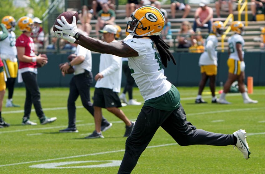 June 7, 2022; Green Bay, WI, USA; Sammy Watkins (11) is shown during Green Bay Packers minicamp Tuesday, June 7, 2022 in Green Bay, Wis. Mandatory Credit: Mark Hoffman-USA TODAY Sports